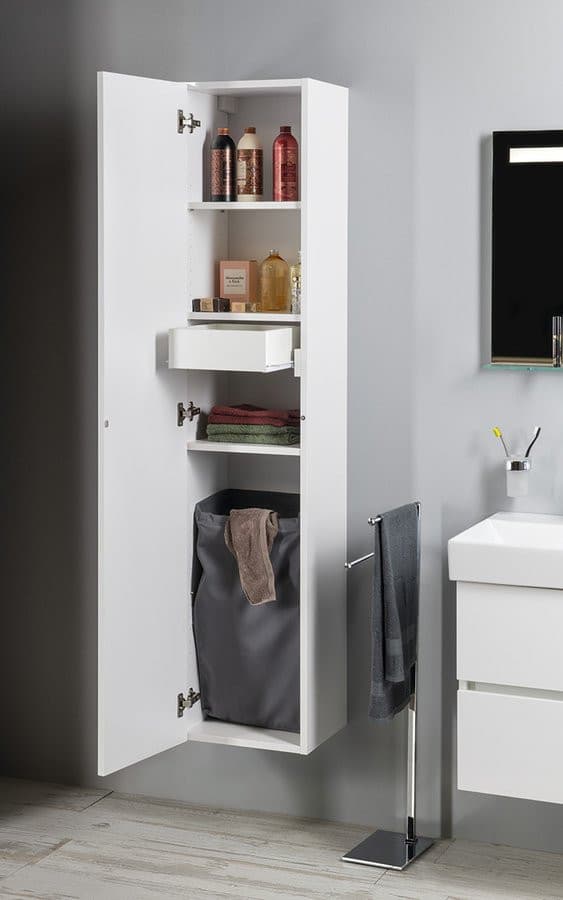 ESPACE szafka 35x172x32cm, z jednymi drzwiami, uniwersalna, biała mat
