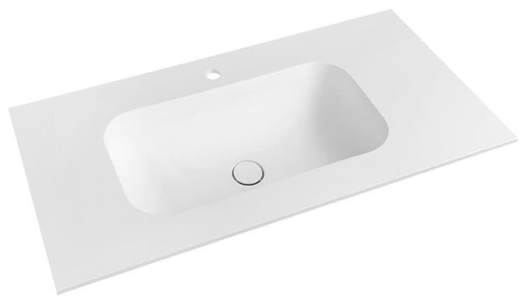 TREOS umywalka prostokątna 76,6x51,3 cm, Rockstone, biały mat