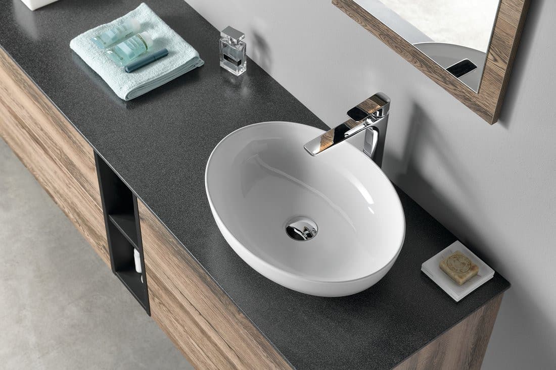 Blat TREOS 1116x513 mm, Rockstone, biały mat