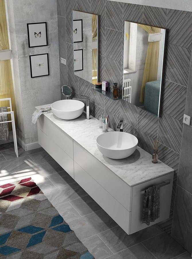 TREOS blat Rockstone 1466x513 mm, biały mat
