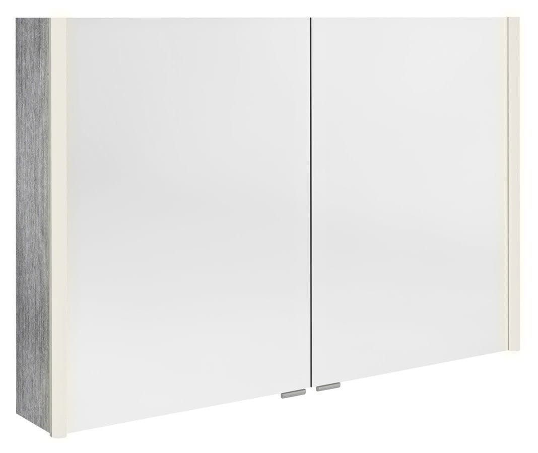 ALIX szafka z lustrem z oświetleniem LED 106x70x17,5 cm, dąb srebrny