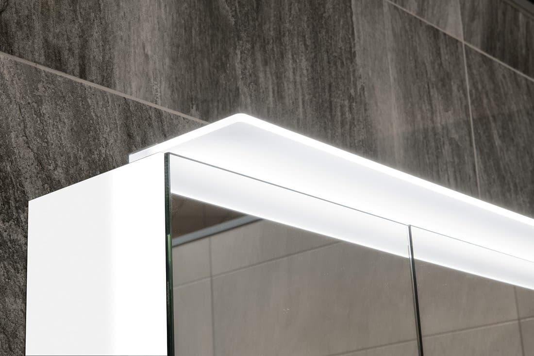 LINEX szafka z lustrem, oświetlenie LED, 80x70x15 cm, Wiąz Bardini