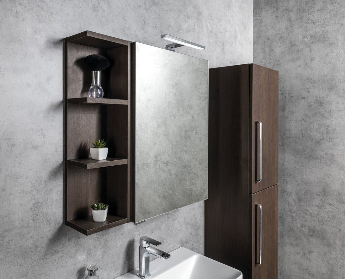 RIWA szafka z lustrem LED, 50x70x17 cm, wiąz Bardini