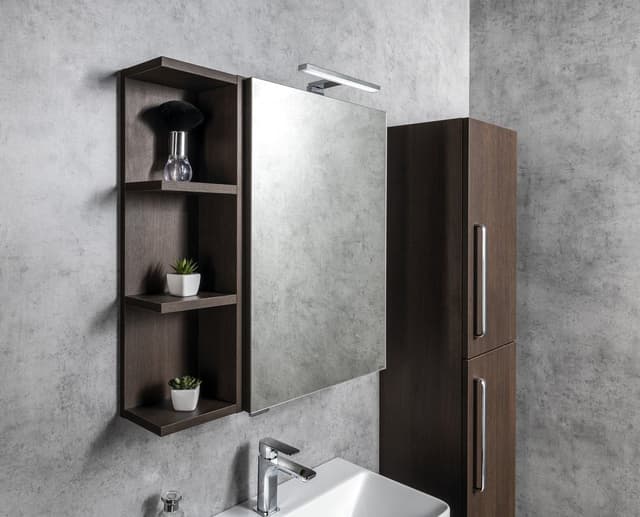 RIWA szafka z lustrem z oświetleniem LED, 50x70x17cm, dąb srebrny