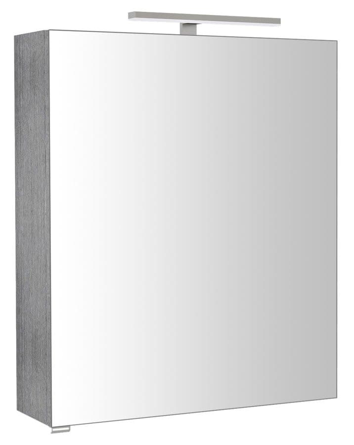 RIWA szafka z lustrem z oświetleniem LED, dąb srebrny, 60x70x17cm