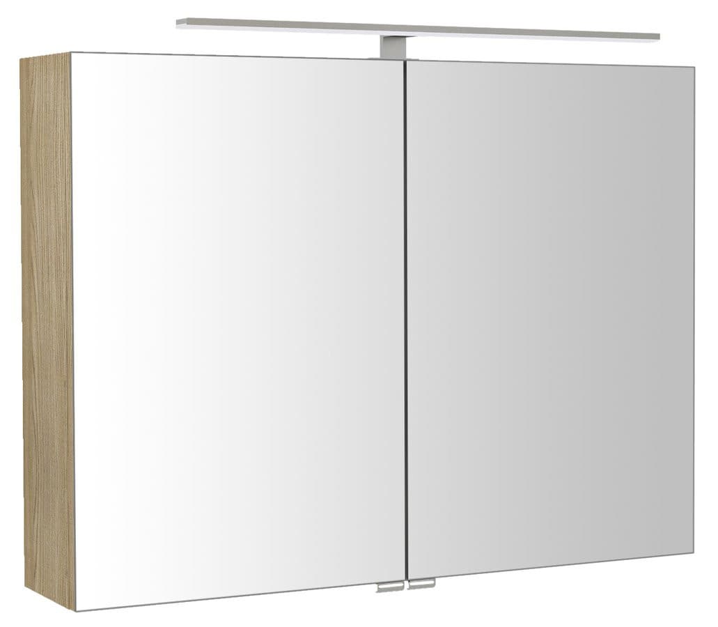 RIWA szafka z lustrem LED, 81x70x17 cm, wiąz Bardini