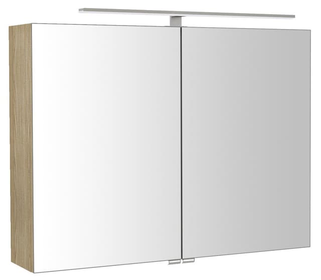 RIWA szafka z lustrem LED, 81x70x17 cm, wiąz Bardini