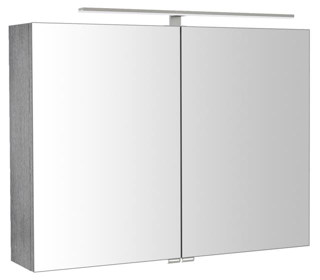 RIWA szafka z lustrem z oświetleniem LED, 81x70x17cm, dąb srebrny