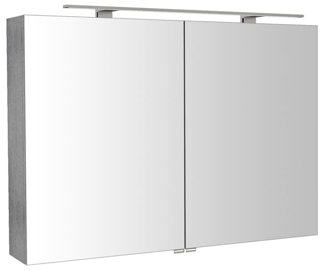 RIWA szafka z lustrem z oświetleniem LED, 101x70x17 cm, dąb srebrny