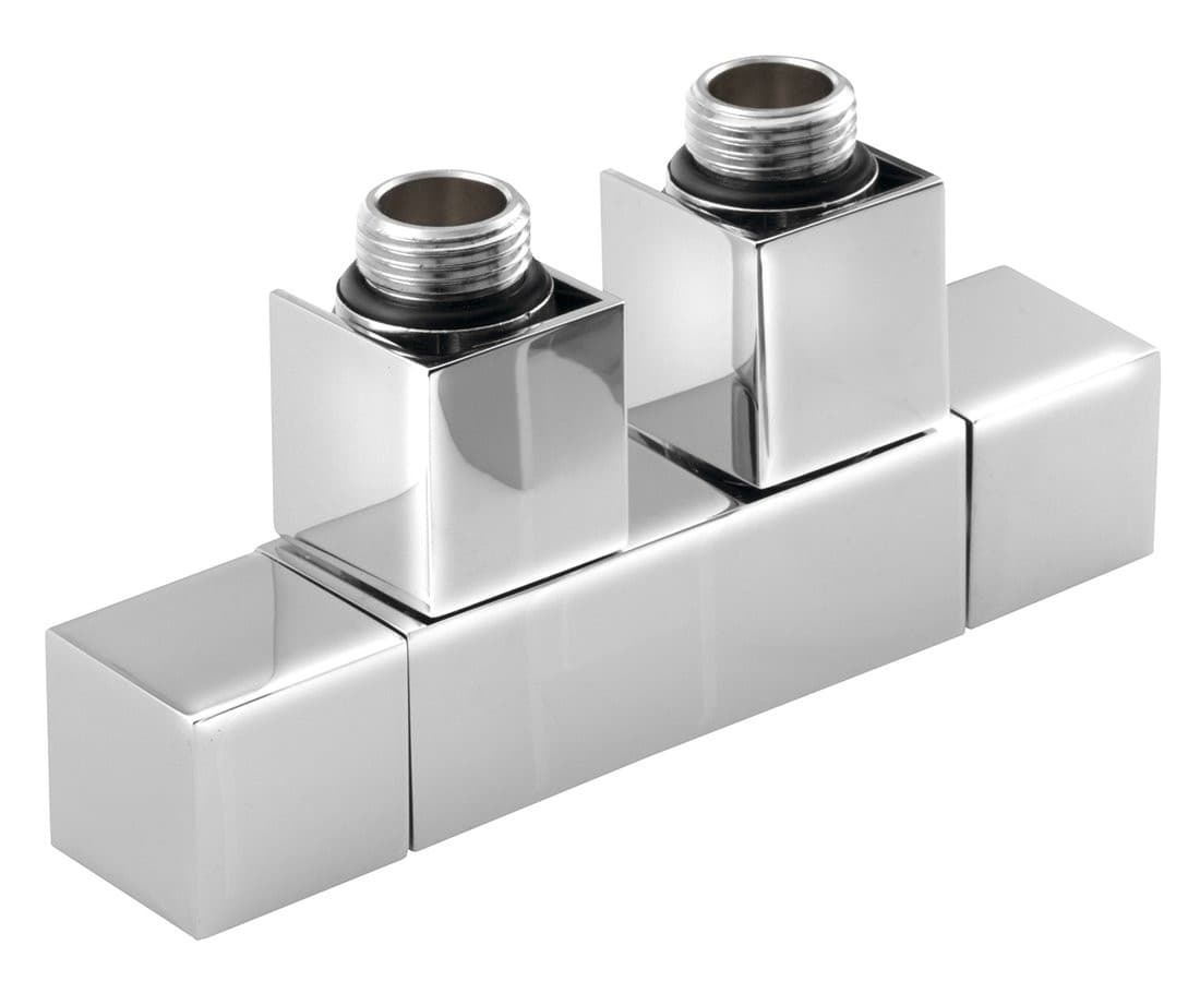 CUBE TWIN zespół przyłączeniowy, chromowany