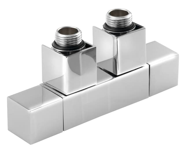 CUBE TWIN zespół przyłączeniowy, chromowany