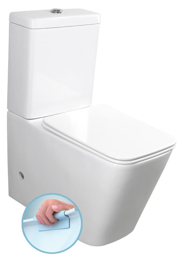PORTO RIMLESS kompakt WC, odpływ poziomy/pionowy, biały (36,5x81,5x65 cm)