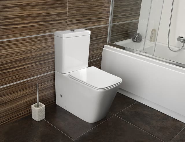 PORTO RIMLESS kompakt WC biały kanciasty odpływ poziomy/pionowy
