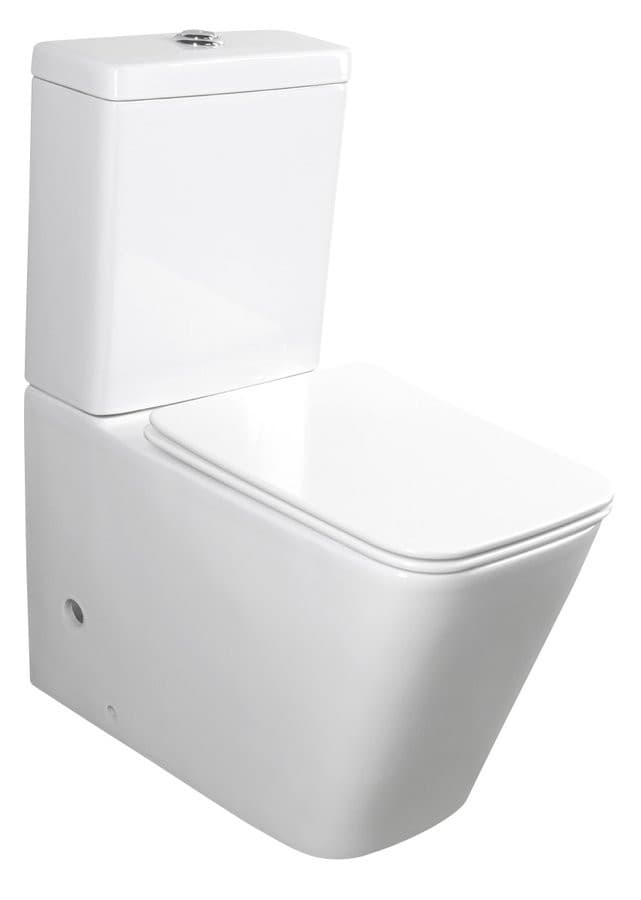 PORTO RIMLESS kompakt WC biały kanciasty odpływ poziomy/pionowy