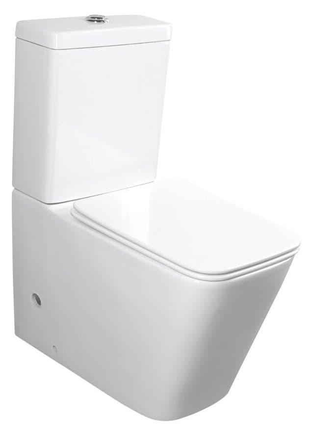 PORTO RIMLESS kompakt WC biały kanciasty odpływ poziomy/pionowy