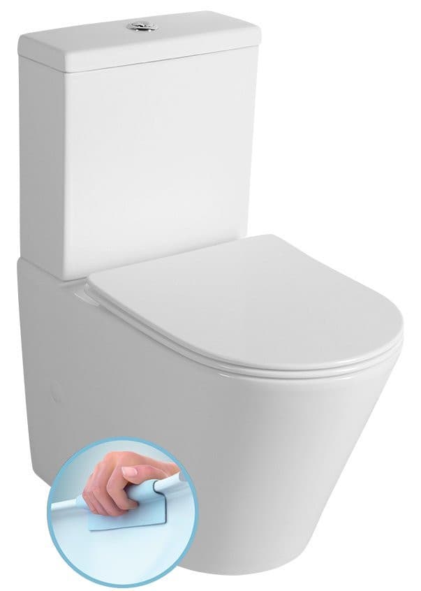 PACO RIMLESS kompakt WC, odpływ pionowy/poziomy, ceramika biała