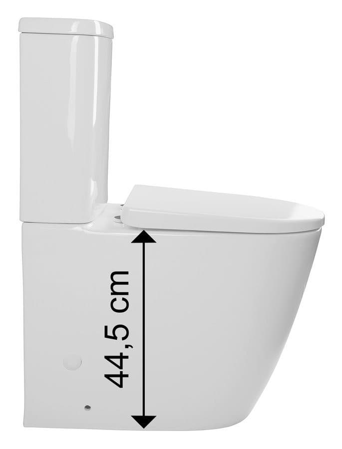 TURKU RIMLESS kompakt WC wysoki, odpływ pionowy/poziomy, ceramika biała
