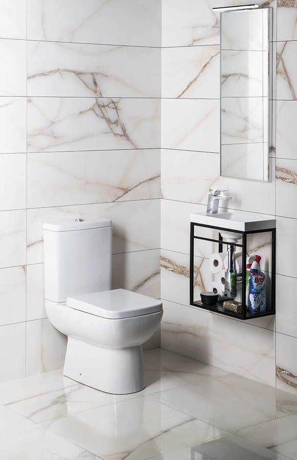 Kompakt WC TYANA SHORT, odpływ poziomy, ceramika biała