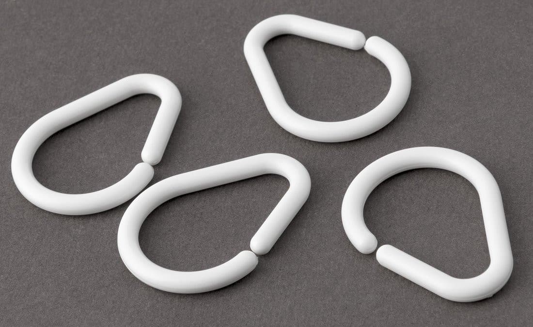 Krążki do zasłonki 12 szt., plastikowe białe