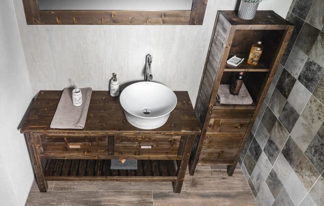 IDEA umywalka ceramiczna nablatowa, Ø 42cm, biały