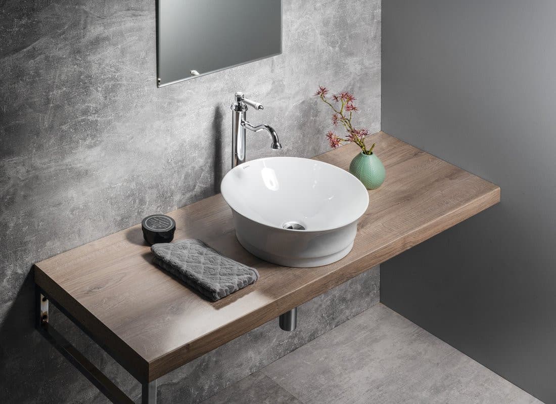 IDEA umywalka ceramiczna nablatowa, Ø 42cm, biały