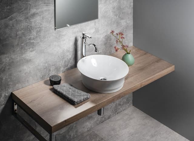 IDEA umywalka ceramiczna nablatowa, Ø 42cm, biały