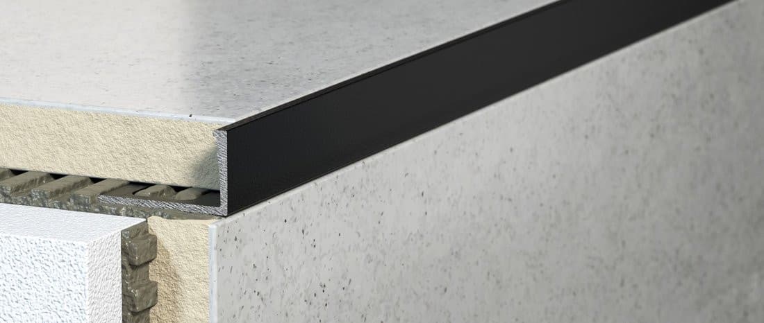Profil narożny typ L, 250cm, 8mm, Komasit Czarny