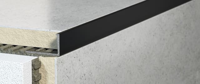 Profil narożny typ L, 250cm, 8mm, Komasit Czarny
