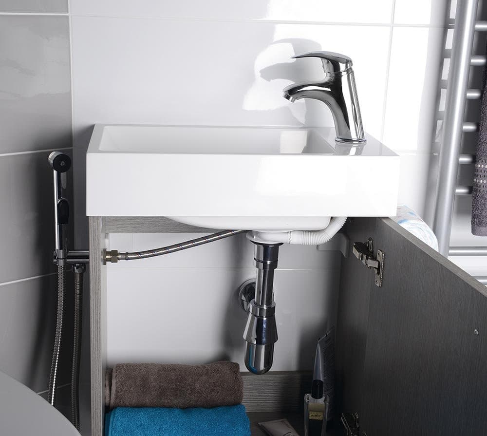 Bateria umywalkowa z prysznicem bidetowym, chromowana