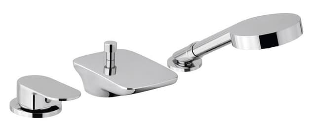 GLAM bateria na brzeg wanny, trzyelementowa, chrom