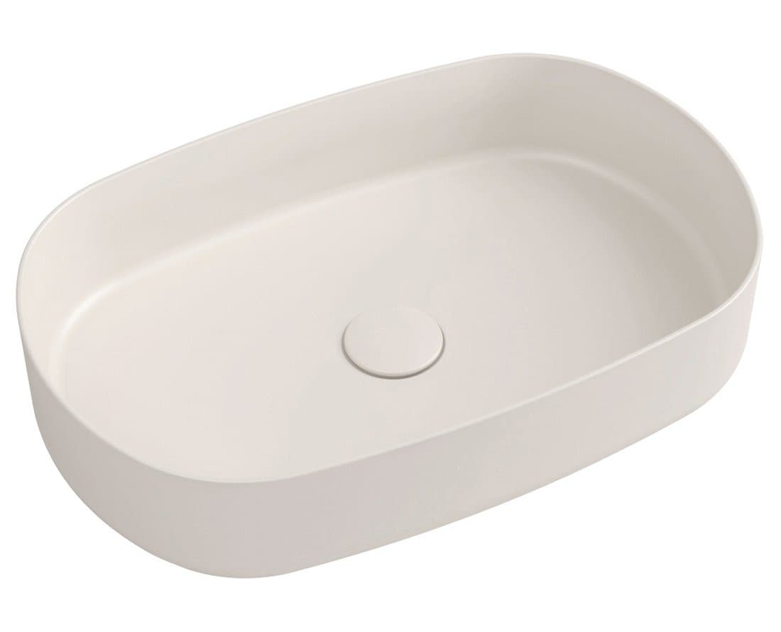INFINITY OVAL umywalka nablatowa 55x36cm, Ivory