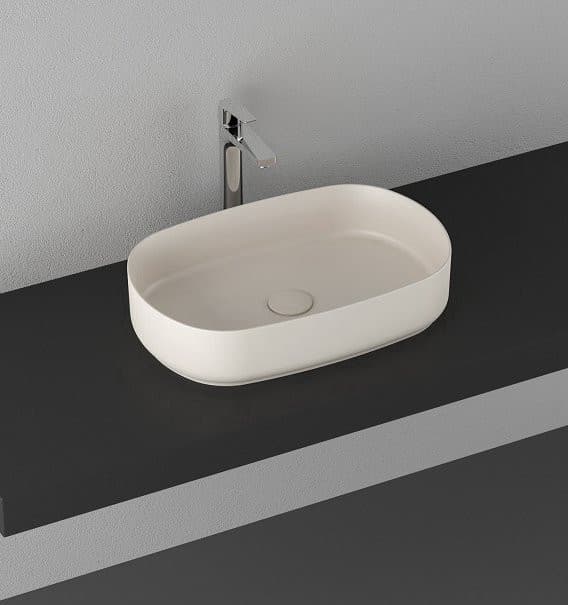 INFINITY OVAL umywalka nablatowa 55x36cm, Ivory