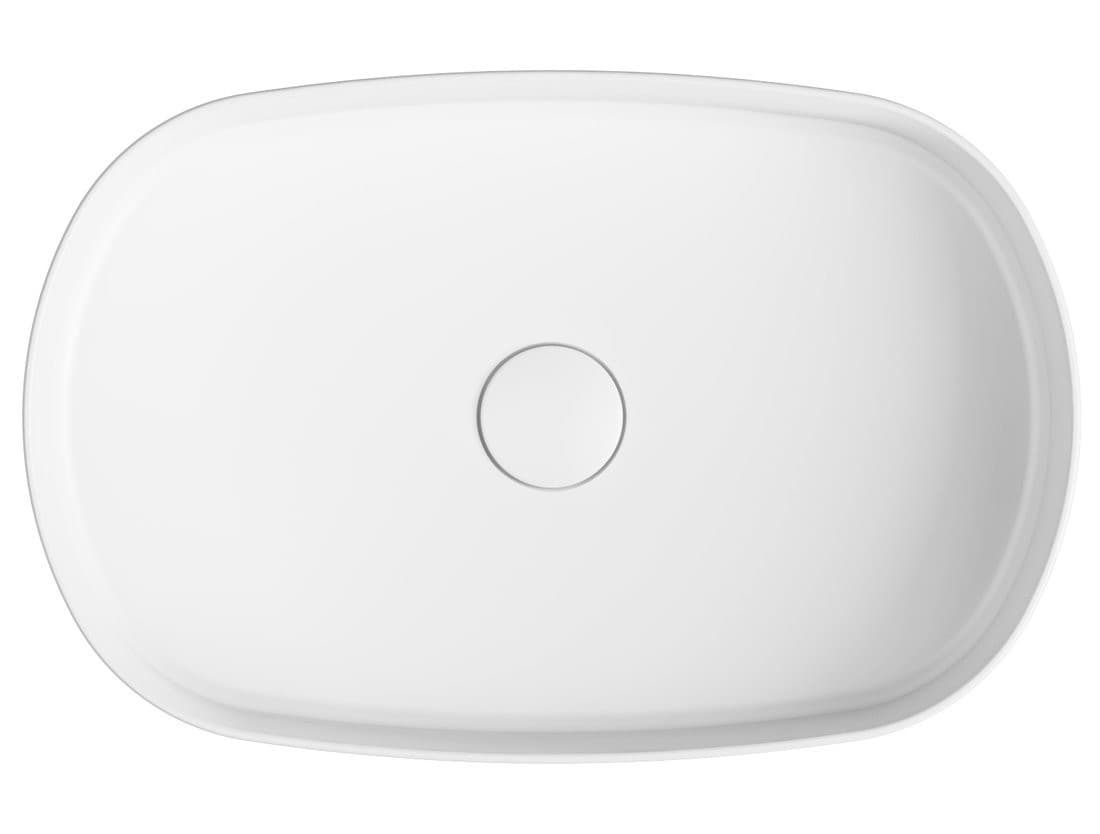 INFINITY OVAL umywalka ceramiczna nablatowa 55x36cm, biały mat