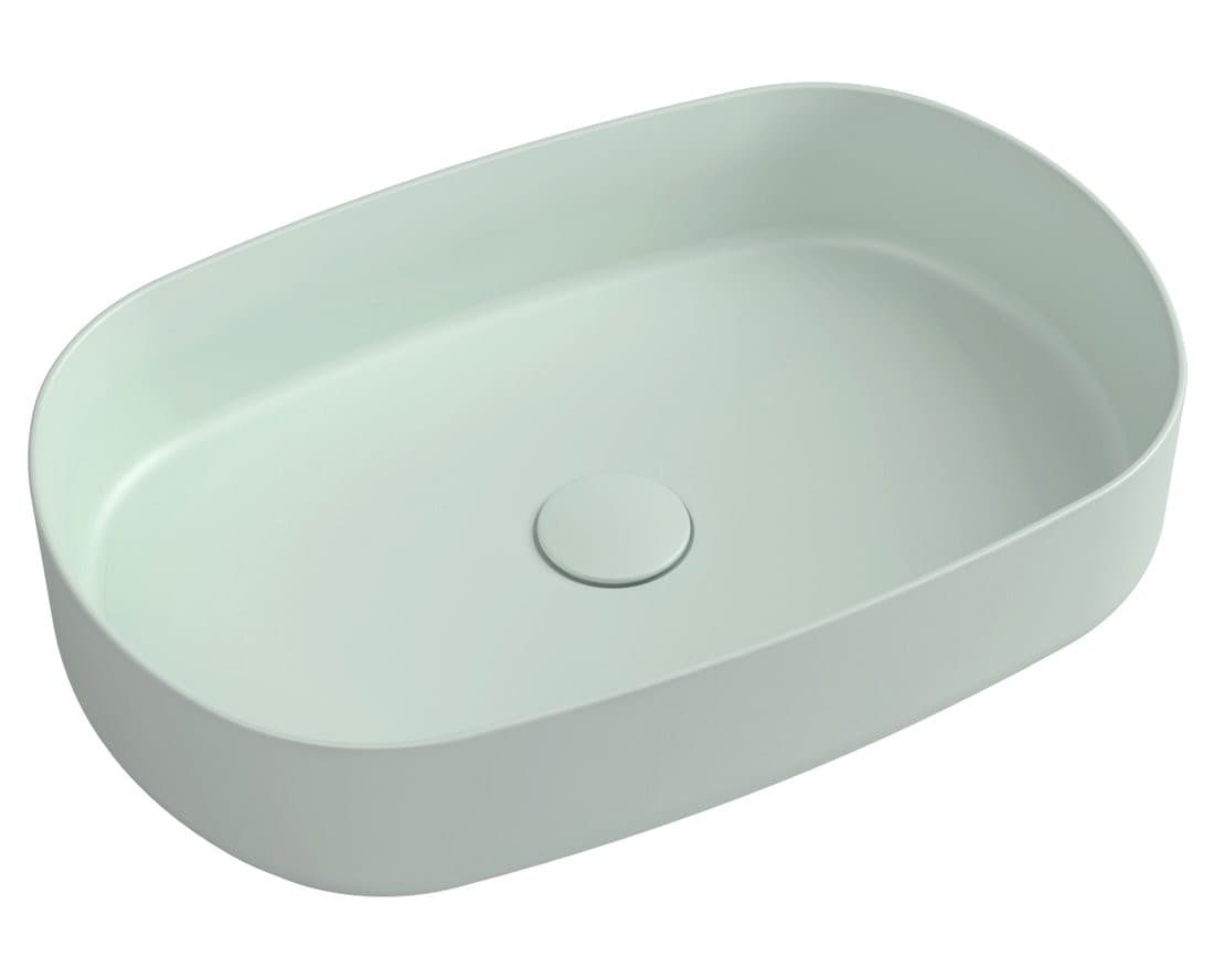 INFINITY OVAL umywalka ceramiczna nablatowa 55x36cm, mint
