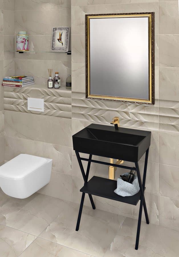 SISTEMA umywalka ceramiczna prostokątna 60x42 cm czarny mat