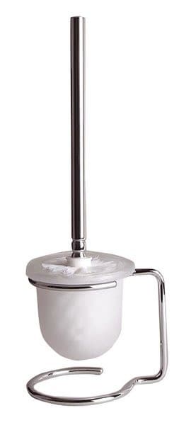 Szczotka do WC X-ROUND E, stojąca, szkło mleczne, chrom
