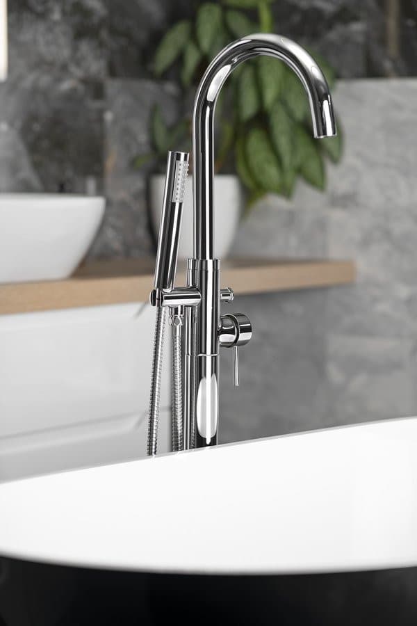 CETO bateria wannowa podłogowa, chrom