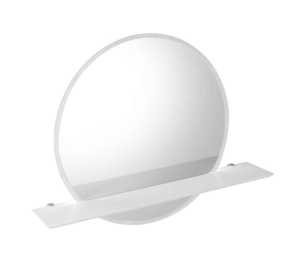 Lustro okrągłe VISO z oświetleniem LED i półką, Ø 60 cm, biały mat