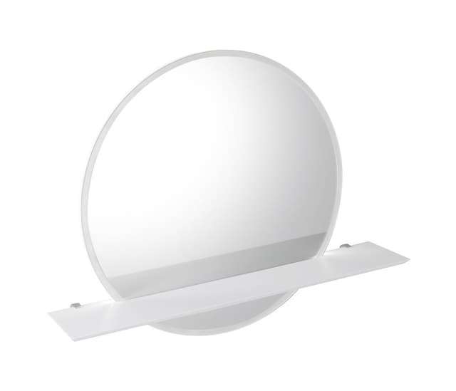 Lustro okrągłe VISO z oświetleniem LED i półką, Ø 60 cm, biały mat