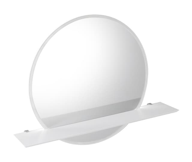 VISO lustro okrągłe z oświetleniem LED 70 cm, półka, matowe białe