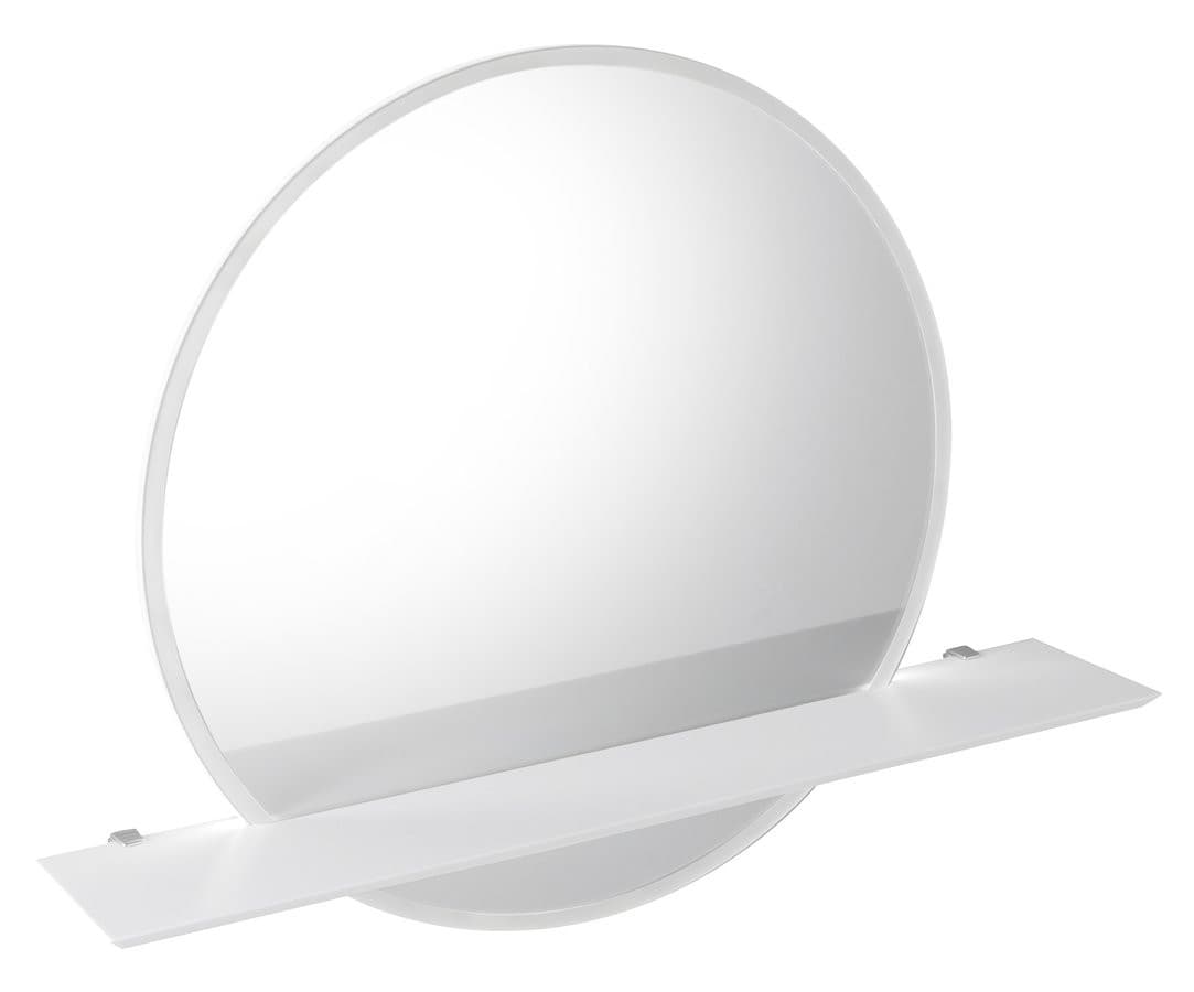 VISO lustro okrągłe z oświetleniem LED, ø 80cm, półka, biały mat