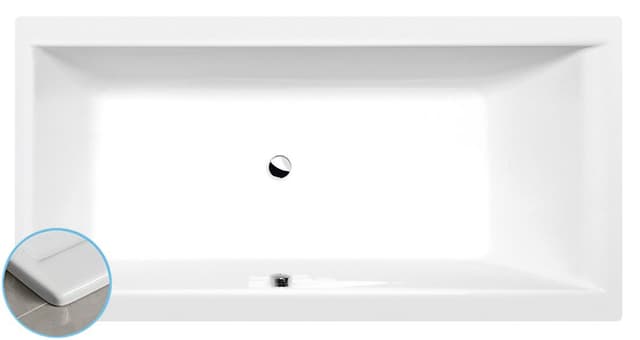 CLEO SLIM wanna prostokątna 180x90x48cm, akrylowa biała