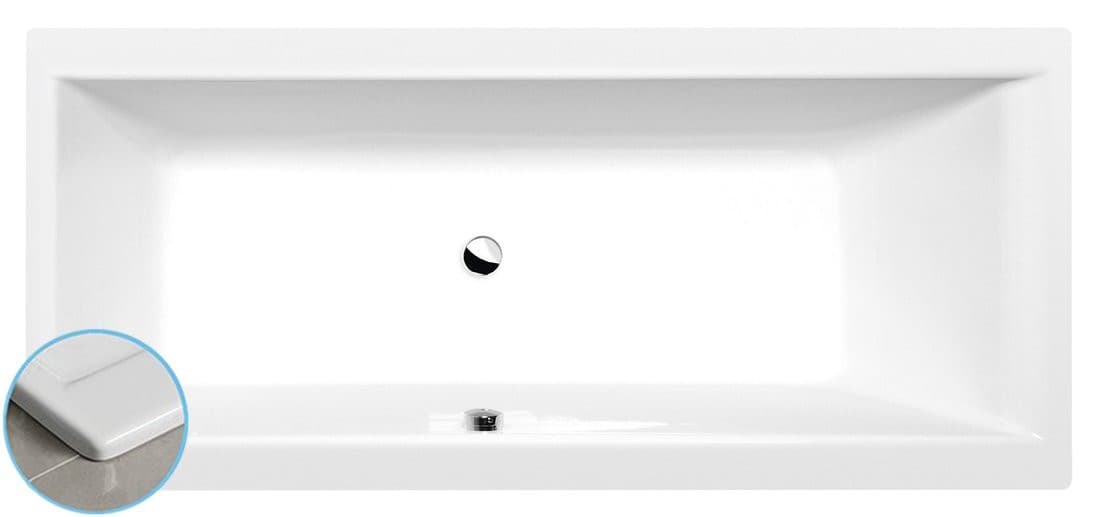 CLEO SLIM wanna prostokątna 170x75x48cm, akrylowa biała