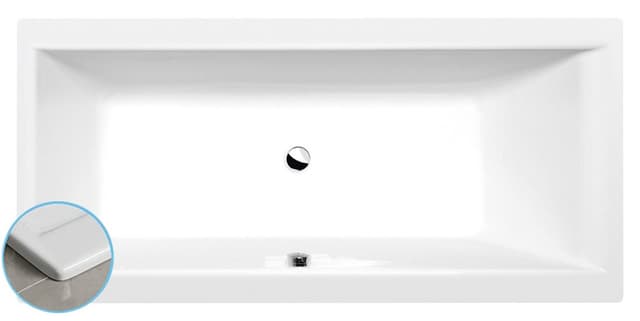 CLEO SLIM wanna prostokątna 160x75x48cm, akrylowa biała