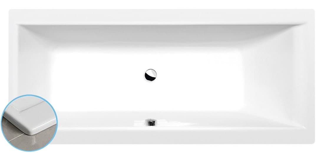 CLEO SLIM prostokątna wanna akrylowa 160x70x48 cm, biała