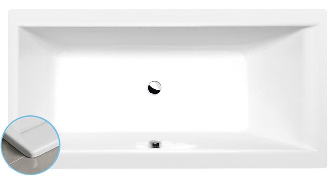 CLEO SLIM prostokątna wanna akrylowa 150x75x48cm, biała