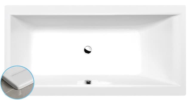 CLEO SLIM prostokątna wanna akrylowa 150x75x48cm, biała