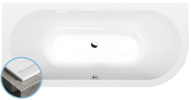 VIVA L SLIM wanna asymetryczna 185x80x47 cm, biała