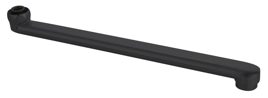 Płaska wylewka do baterii, 220mm, czarny mat