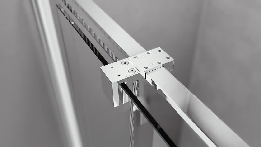 ROLLS drzwi prysznicowe przesuwne 1200mm z antidrop, szkło czyste